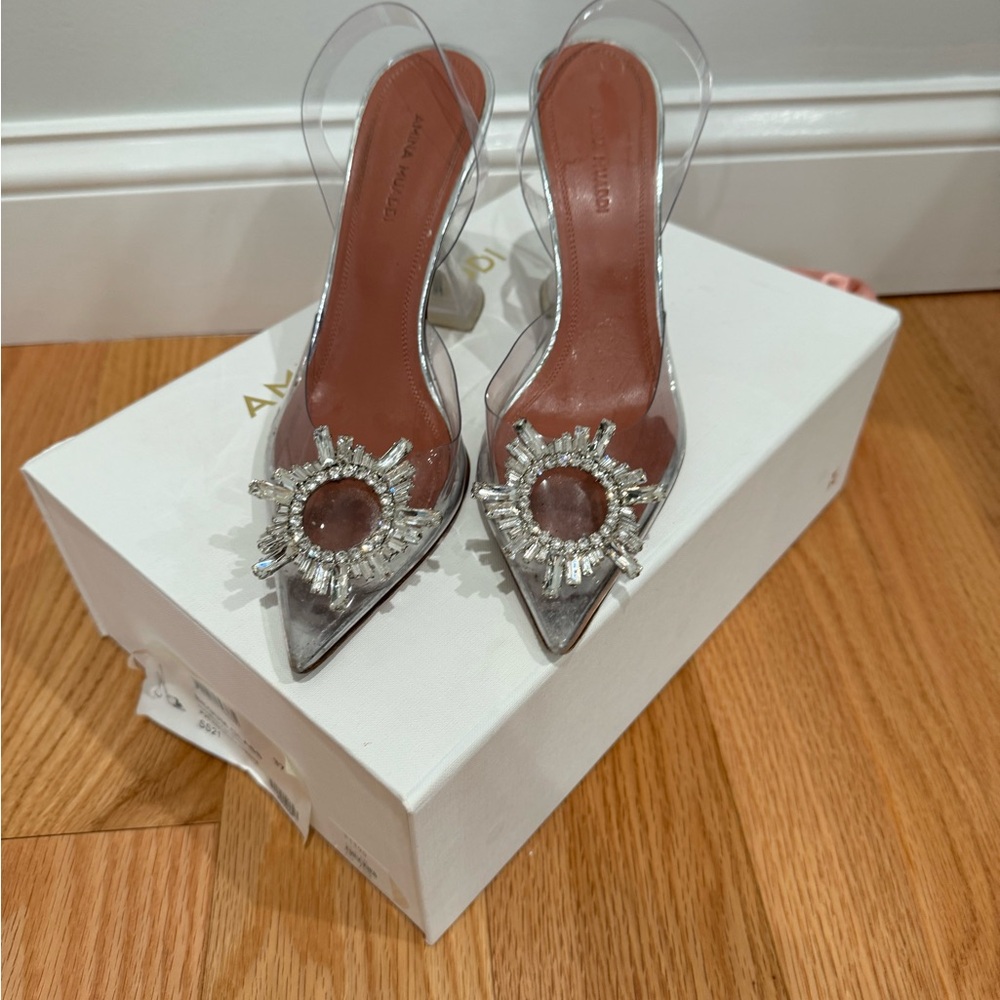 Amina Muaddi
Begum Clear Crystal Slingback Pumps